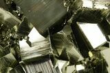 Gleaming Striated Cubic Pyrite Cluster - Peru #372792-2